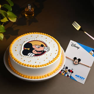 Minnie Mouse Cake with Matching Kids Rakhi